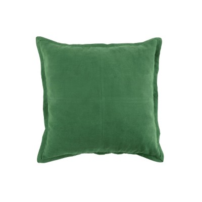 Large Plaid Faux Suede Square Throw Pillow with Insert