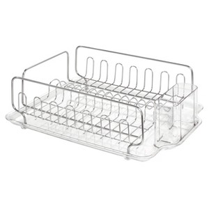 iDESIGN Forma Stainless Steel Sink Dish Drainer Rack with Tray Drying Rack Clear: Freestanding Metal Kitchen Rack, 17.5x13x5.2 - 1 of 4