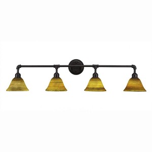 Toltec Lighting Vintage 4 - Light Vanity in  Dark Granite with 7" Firré Saturn Shade - 1 of 1