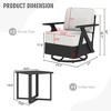 YARDSIGHT 3-Piece Outdoor Patio Swivel Chair Set with 2 Armchairs & Side Table, Weather-Resistant Furniture for Balcony, Porch, Deck - 4 of 4