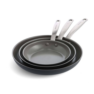 GreenPan Chatham 3pk (8" 9.5 and 11) Hard Anodized Healthy Ceramic Nonstick Fry Pan Set