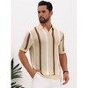 INSPIRE CHIC Men's Hollow Knit V Neck Short Sleeve Golf Polo Shirts - 4 of 4