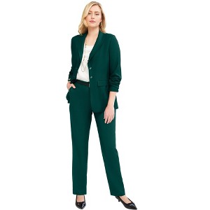 Jessica London 2-Piece Stretch Crepe Single-Breasted Pantsuit - 1 of 4