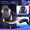 SEVOBAL Task and Office Chairs Computer Chair Adjustable Gaming Chair with Lumbar Support, Rocking Function for Home Office, White, 25.3"*27.7"*45.6" - 3 of 4