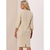 Allegra K Women's Office Work Collarless Blazer Pencil Skirt Business Suit Set 2 Pcs - 3 of 4