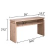 59'' Farmhouse Console Table with Open Shelf,Rustic Narrow Entryway Table with Beaded Edge for Hallway or Living Room-Baofuwish - 4 of 4