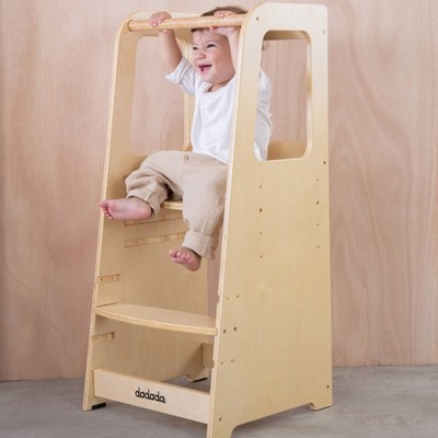 Natural Adjustable Beechwood Toddler Tower Stepping Stool