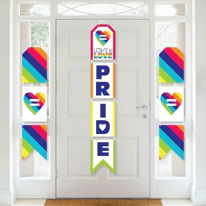 Big Dot of Happiness Love is Love - Pride - Hanging Vertical Paper Door Banners - Rainbow Party Wall Decoration Kit - Indoor Door Decor - 1 of 4