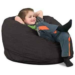Ultimate Sack Kids Bean Bag Chair, Oversized Comfortable Indoor Floor Lounger, Giant Foam-Filled Furniture for Relaxing, Grey Suede - 1 of 4