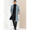 Lars Amadeus Men's Winter Single-Breasted Notched Lapel Long Overcoat - 2 of 4
