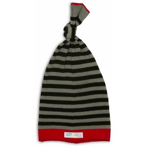 Pavilion Gift Company - Gray and Black Stripe - 0-12 Month Baby Hat - Hats - 1 of 4