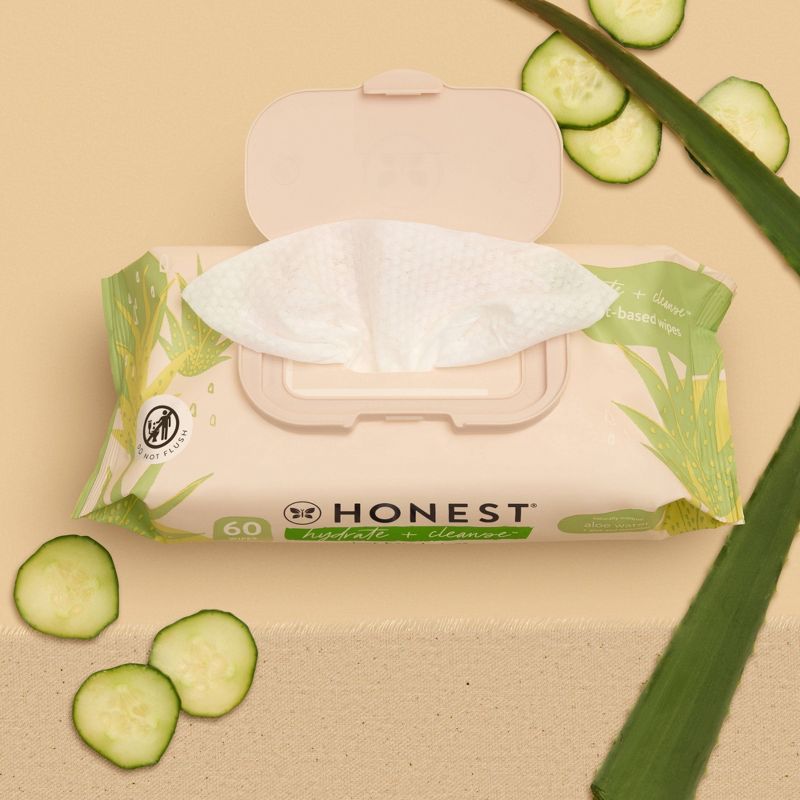 The Honest Company Hydrate + Cleanse Plant-Based Baby Wipes - Aloe and Cucumber - (Select Count), 3 of 8