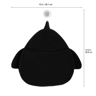 Black Penguin Suction Cup Bath Toy Organizer