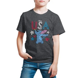 Boys' - Lilo and Stitch - USA Stitch Drawing Short Sleeve Graphic T-Shirt - 1 of 4