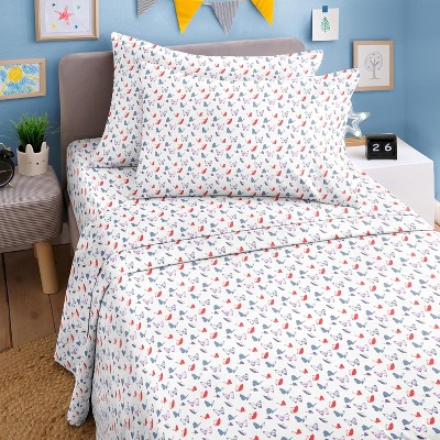 Kids 4 Piece Bed Sheet Set - Cute & Cozy Wrinkle-Resistant with Vibrant Designs - CGK Linens.