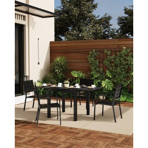 2/4 Piece Metal Patio Stackable Dining Chairs Set,Textilene Fabric Outdoor Aluminum Stacking Dining Chair,for Outdoor, Patio, Deck, Backyard - 1 of 4