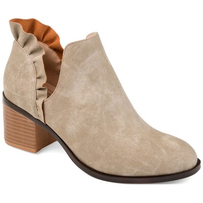 Journee Collection Womens Lennie Slip On Stacked Heel Booties