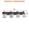 Modern Matte Black Crystal Bathroom Vanity Light, 4/5/6-Light Over Mirror Fixtures, E26 Base Bath Wall Lighting for Vanity & Bathroom Mirrors - 3 of 4