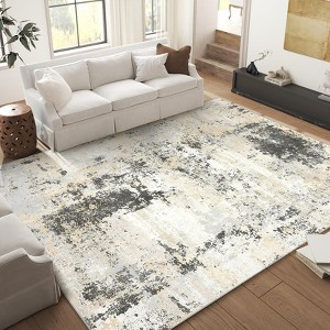 Washable Modern Abstract Rug, Non-Slip Soft Area Rug for Living Room, Colorful Indoor Carpet for Bedroom, Nursery, Dining Room, Kitchen Decor - 1 of 4