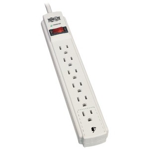 Tripp Lite Protect It!® 790-Joules Surge Protector, 6 Outlets, 15-Ft. Cord, TLP615 in White - 1 of 4