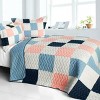 Slickblue Full/Queen 3 PC Quilt Set, Vermicelli-Quilted TC Fabric, Plaid Design, 13 Color Options, 90.5"x90.5" - 4 of 4