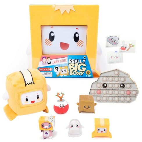 LankyBox Mini Mystery Box, for The Biggest Fans, 2 Mystery Figures, 1  Squishy Figure, a pop-it, and 3 Stickers