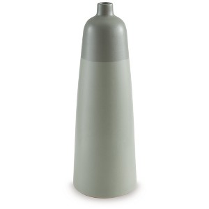 Signature Design by Ashley Peerland Vase, 18 Inch Sage Green Ceramic Decorative Accent - 1 of 4