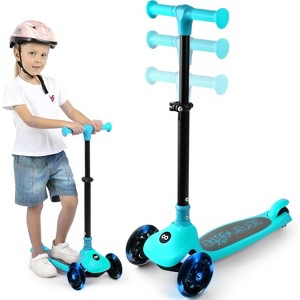 SereneLife 3-Wheel Foldable Kid Kick Scooter - Adjustable Handlebar, LED Lights - 1 of 4