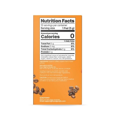 Four Sigmatic Focus Organic Dark Roast Nespresso Compatible Espresso Coffee Pods - 10ct