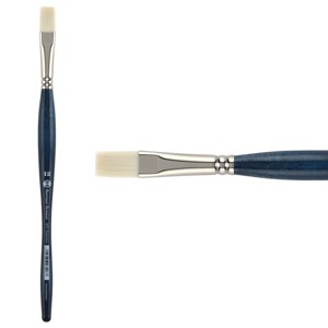 Borciani e Bonazzi Unico Bianco Synthetic Series 831 Paint Brush, Flat 12 - Acrylic, Oil, Gel, Impasso Painting - Ergonomic Handle, Cruelty-Free, - 1 of 4