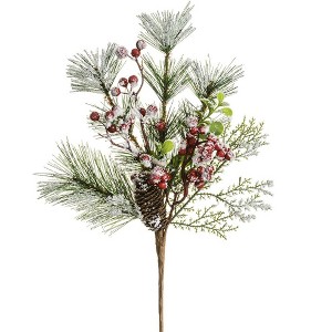 Allstate Floral Snow Berry and Pine Cone Artificial Christmas Spray - 22" - 1 of 1