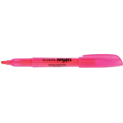 School Smart Non-Toxic Pen Style Highlighter, Chisel Tip, Pink, pk of 12