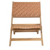 Lounge Chair Brown – 29.1"H Solid Acacia Wood Frame with Synthetic Rattan Weave, Modern Outdoor Seating By Zuo Modern - 4 of 4