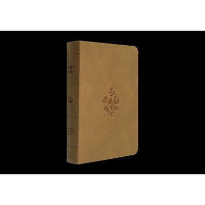 ESV Large Print Personal Size Bible, Red Letter (Trutone, Nubuck Caramel, Wildflower Design) - (Leather Bound)