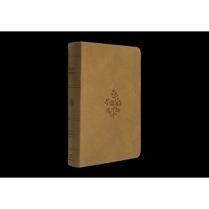 ESV Large Print Personal Size Bible, Red Letter (Trutone, Nubuck Caramel, Wildflower Design) - (Leather Bound) - 1 of 1