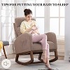 MOONMISS  Modern Linen Glider Chair with Wood Legs and Side Pocket, Rocking Accent Chair with High Back for Living Room Bedroom - 2 of 4