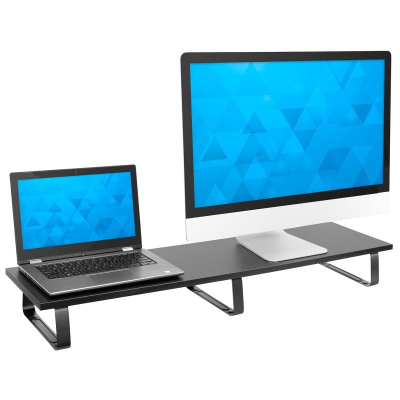Mount-It! Extra Long Monitor Desk Riser, Desktop Organizer for Double Computer Screens, Laptops, Desktops, TVs, 39 Inches Extra Wide, 44 Lbs. Capacity, 3 of 10