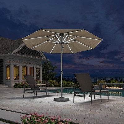 PURPLE LEAF Outdoor Patio Umbrella Market Table Sun Umbrellas with 8 Aluminum Sturdy Ribs for Backyard Deck Garden Pool