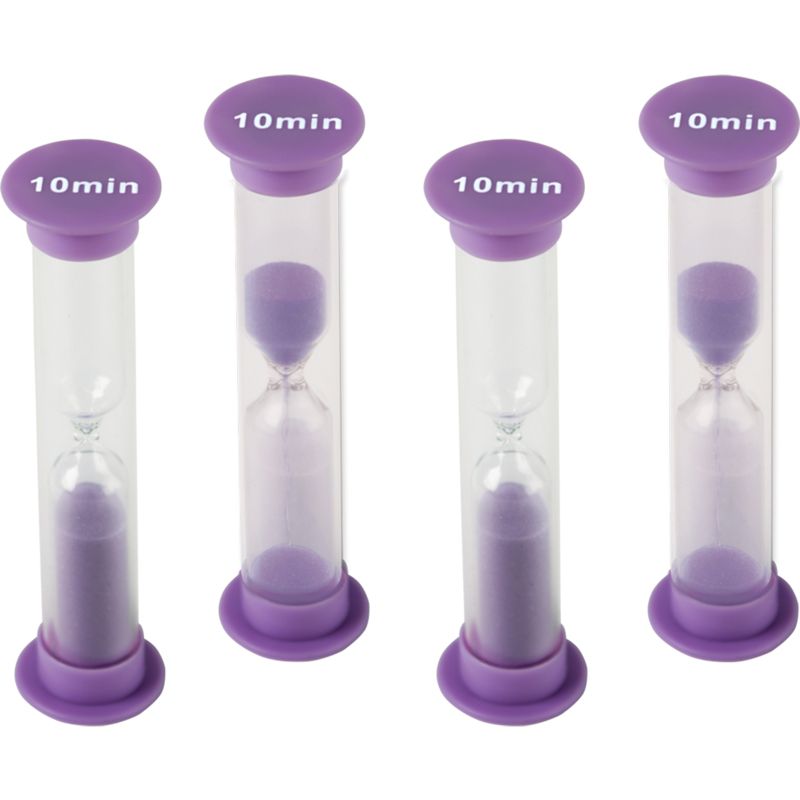 Teacher Created Resources Small Sand Timer, 10 Minute, Purple, 4 Per Pack, 6 Packs, 2 of 3