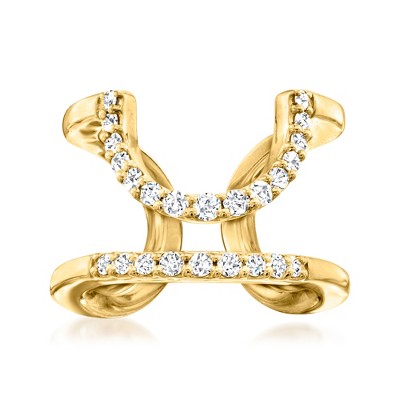 Ross-Simons 0.20 ct. t.w. Diamond Nail Ring in 18kt Gold Over Sterling Size Adjustable