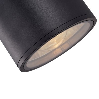Matte Black Aluminum Cylinder Outdoor Wall Sconce