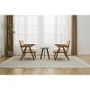 Mid-Century Farmhouse Accent Chair - Wood Armchair with Rattan Backrest & Removable Linen Cushion for Living Room, Bedroom - 3 of 4