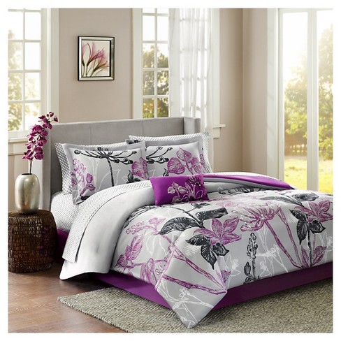 deep purple queen comforter