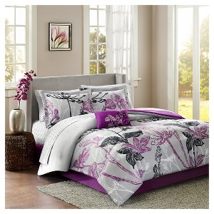 Kendall 9 Piece Comforter Set - Purple (California King)