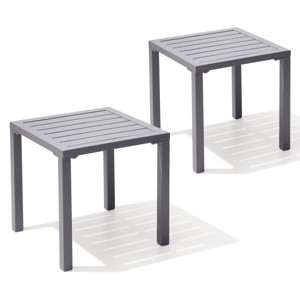 Pellebant Outdoor End Table Aluminum Square Patio Side Table - 1 of 4