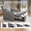 COMHOMA 3 in 1 Futon Bed Chair with Cup Holders, Side Pocket Sofa Bed Couch Storage, Gray - 4 of 4