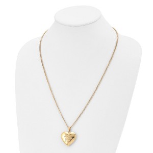 Chisel Stainless Steel Yellow IP-plated I LOVE YOU Heart Locket on a 24" Curb Chain Necklace - 1 of 3