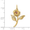 Black Bow Jewelry 14k Yellow Gold Red Cubic Zirconia Accented 3D Rose Pendant - 4 of 4
