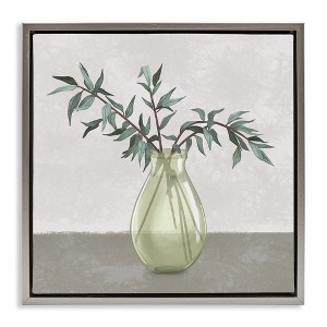 Stupell Industries Vase And Plant Neutral Grey Design, 18" x 18" - 1 of 4