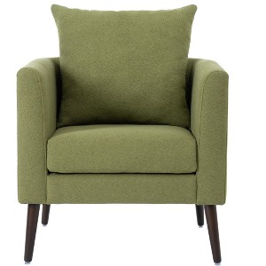 GDFStudio Hihat Modern Rubberwood Accent Chair with Waist Pillow - 1 of 4